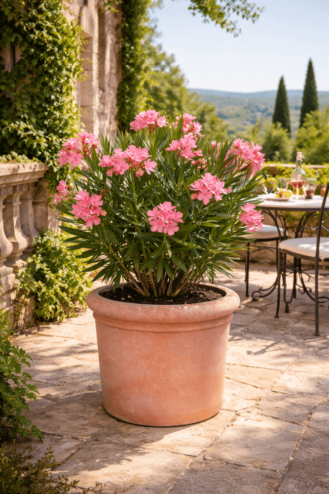 Grand pot en terre cuite rond en terracotta d’Impruneta